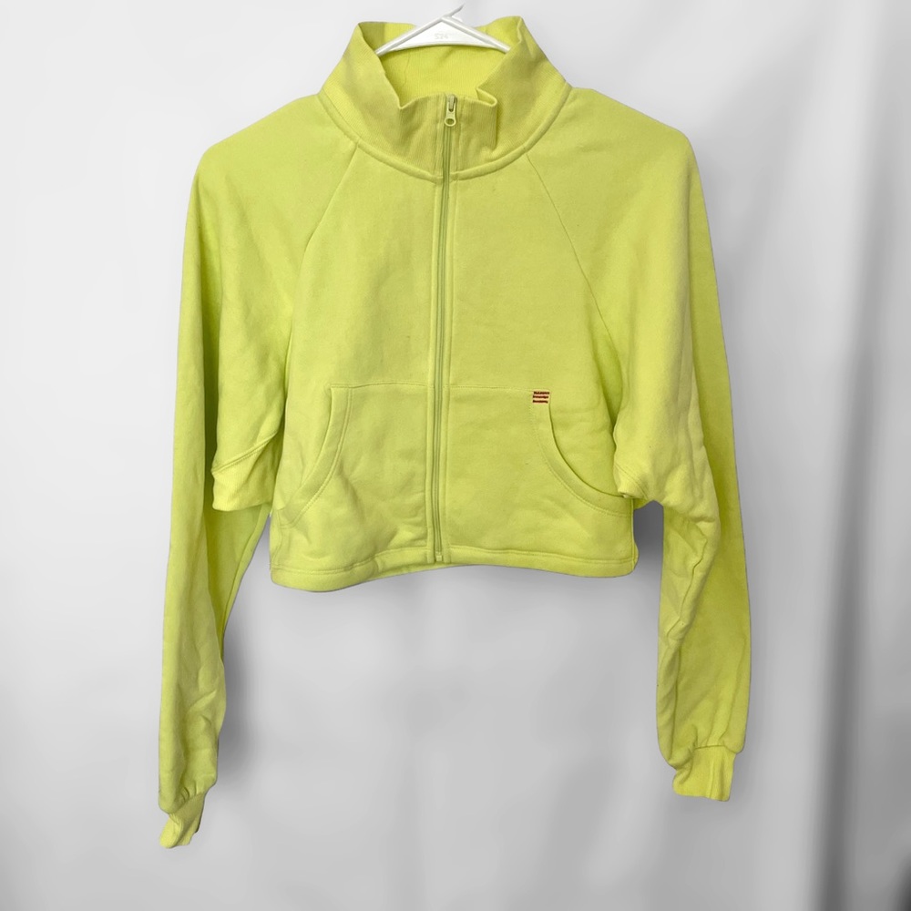 BDG Lime Green Zip Up Sweatshirt